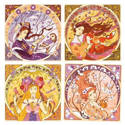 Inspired By Alfons Mucha - Glitter Boards