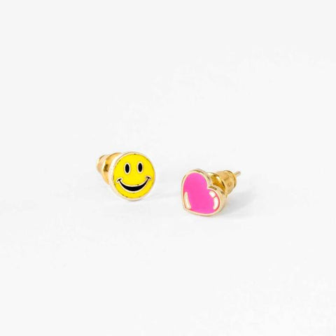 Happy Face and Hearts Earrings