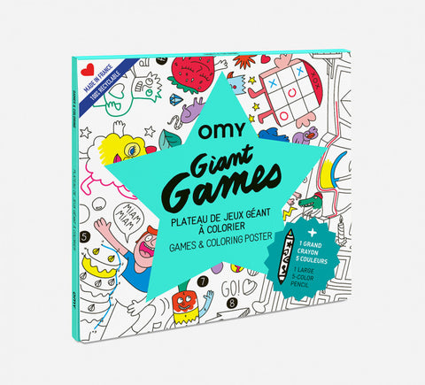 Giant Coloring Poster Folded Games + Crayon