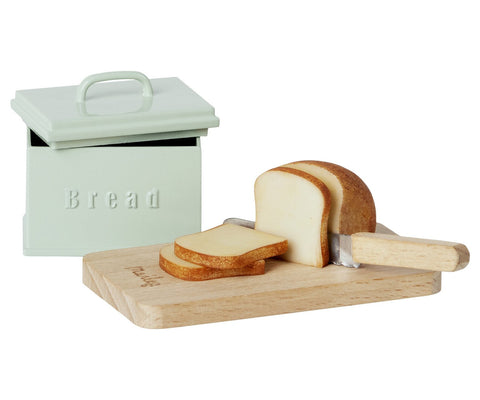 Miniature Bread Box W Cutting Board Knife