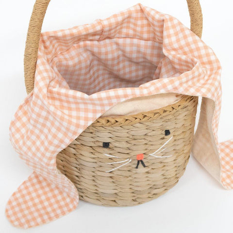 Bunny Easter Woven Straw Basket