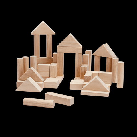 Wooden Blocks - 50 pcs Natural