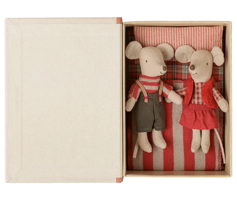 Christmas twin mice, Little sister & brother in book
