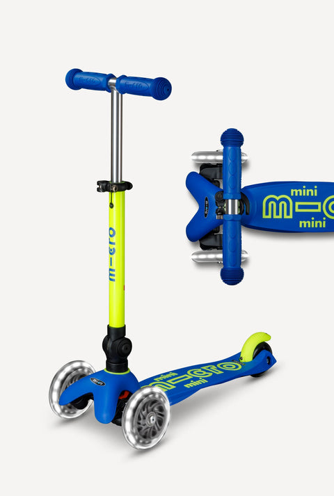 Mini Foldable LED Scooter - Neon Canary/Blue