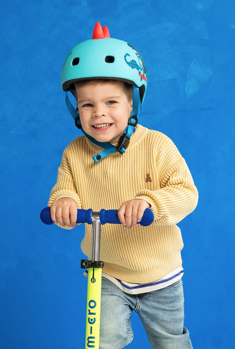 Mini Foldable LED Scooter - Neon Canary/Blue