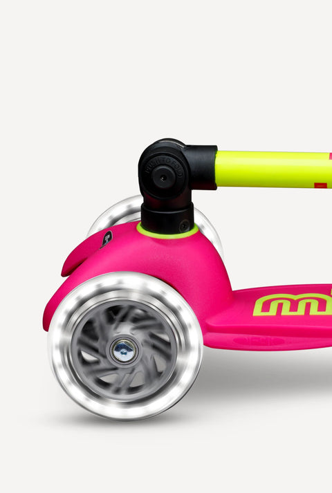 Mini Foldable LED Scooter - Neon Flamingo/Yellow