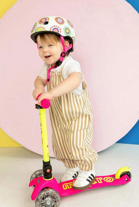 Mini Foldable LED Scooter - Neon Flamingo/Yellow