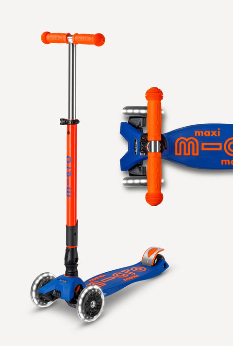 Maxi Foldable LED Scooter - Neon Orange/Navy