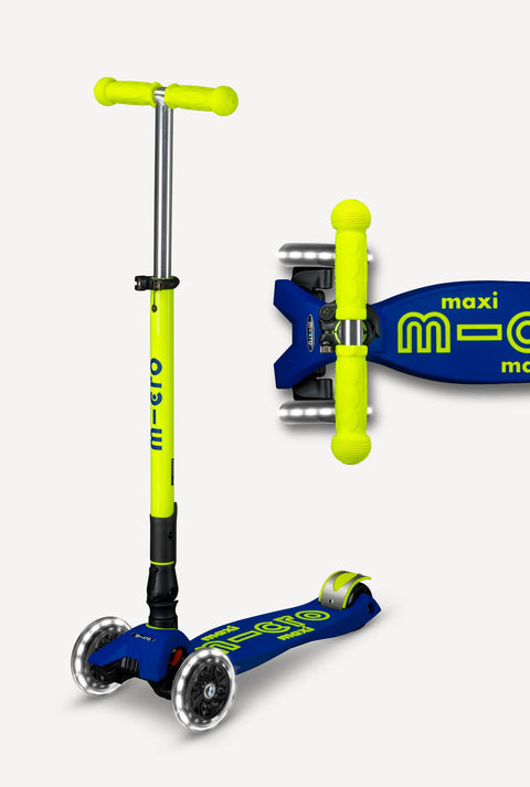 Maxi Foldable LED Scooter - Neon Canary/Blue