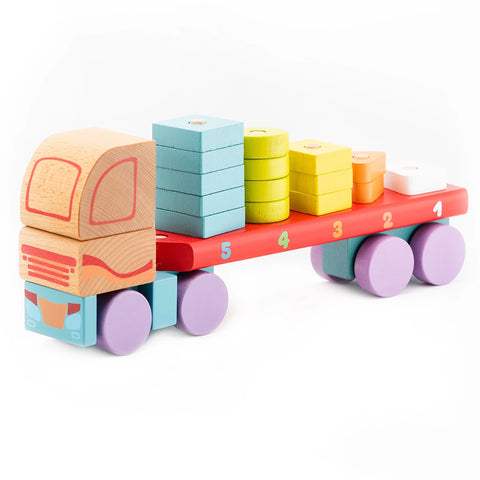 Wooden Truck with Geometric Figures
