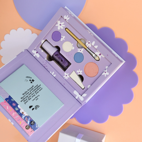 Nancy Kids Natural Pressed Powder Purple Makeup Palette Kit