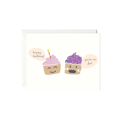 You’Re On Fire Cupcakes Birthday Card