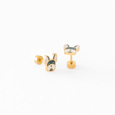 Frenchie Earrings - 18K Gold Plated