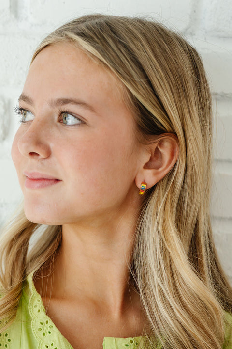 Rainbow Hoop Earrings