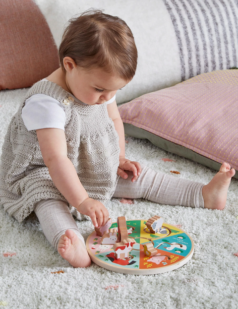 Farm Animals Wooden Sliding Maze