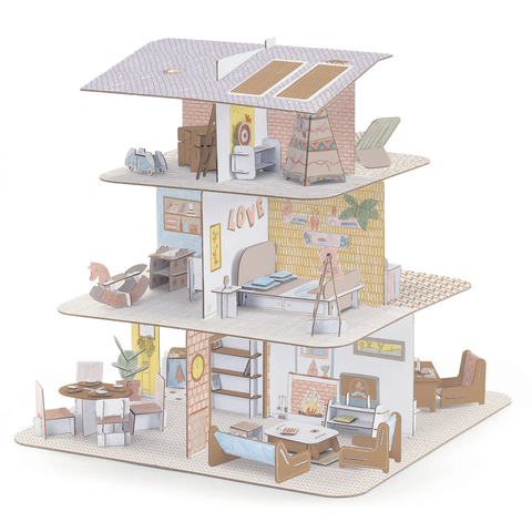 CAP Doll House Color. Assemble. Play. DIY Craft Kit