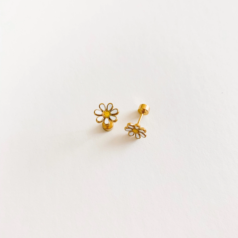 Daisy Earrings - 18K Gold Plated, Hypoallergenic