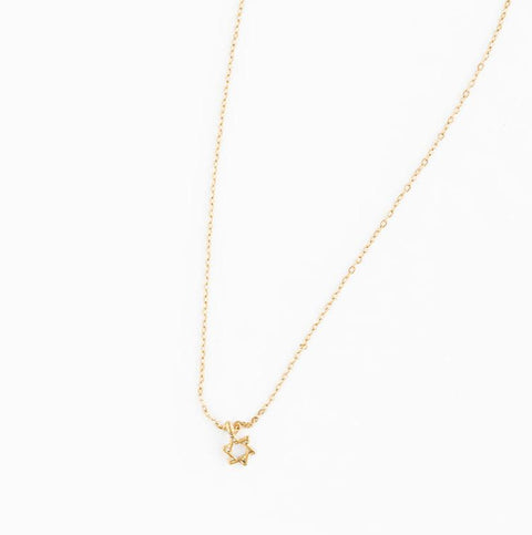 Star of David Necklace, 18k gold-plated stainless steel