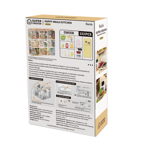 DW008 Happy Meals Kitchen Rolife Diy Miniature House