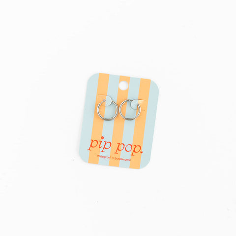 Endless Hoop Thin Silver Earrings