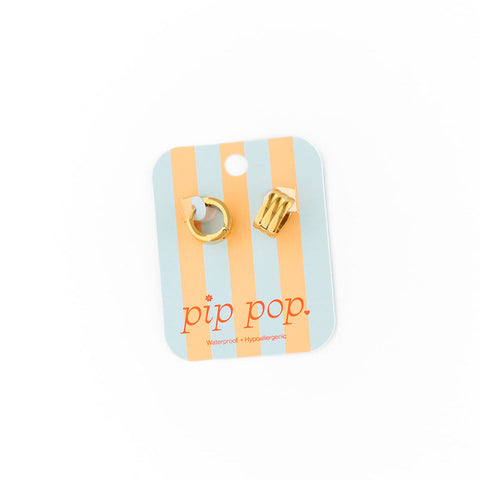 Triple Chunky Hoop Gold - 18k gold-plated