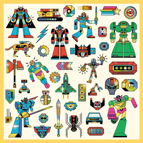 160 Stickers Robots