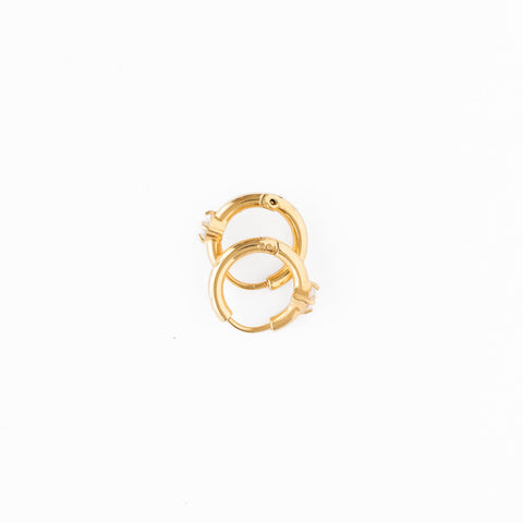 Single Diamond Hoop Earrings