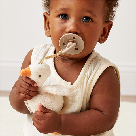 Bitzy Pal Natural Rubber Pacifier & Plush Goose