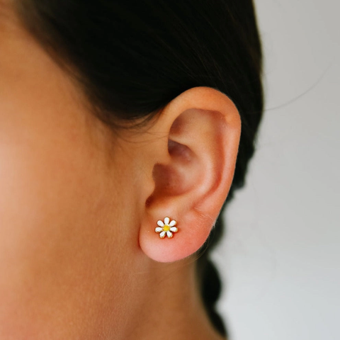 Daisy Earrings - 18K Gold Plated, Hypoallergenic