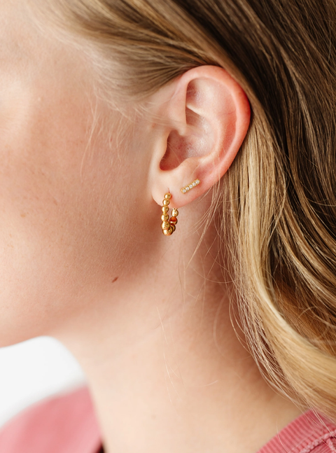 Diamond Bar Stud Earrings
