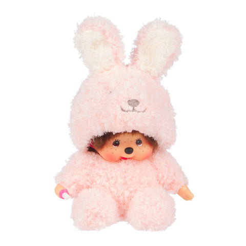 Sekiguchi Monchhichi Sitting Fluffy Bunny Doll Plush