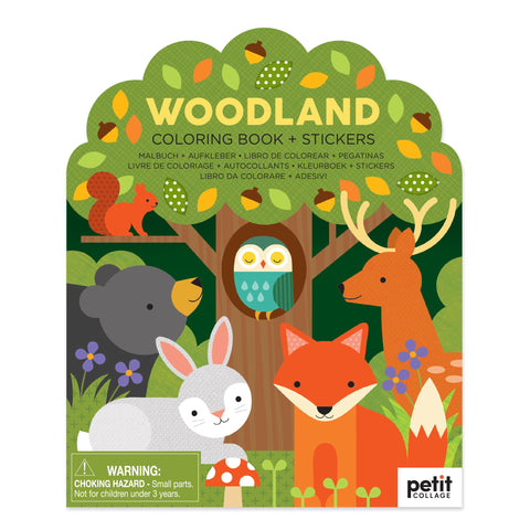 Coloring Book + Stickers Woodland