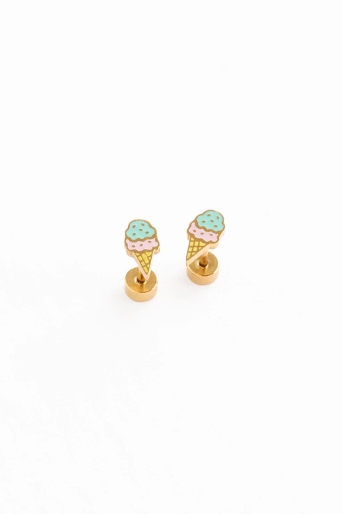 Ice Cream Earrings - 18K Gold Plated