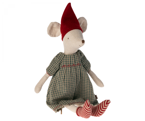 Medium Christmas Mouse Girl W/ Dress