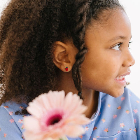 Strawberry - 18K Gold Plated, Hypoallergenic