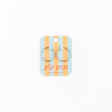 Endless Hoop Thin Silver Earrings