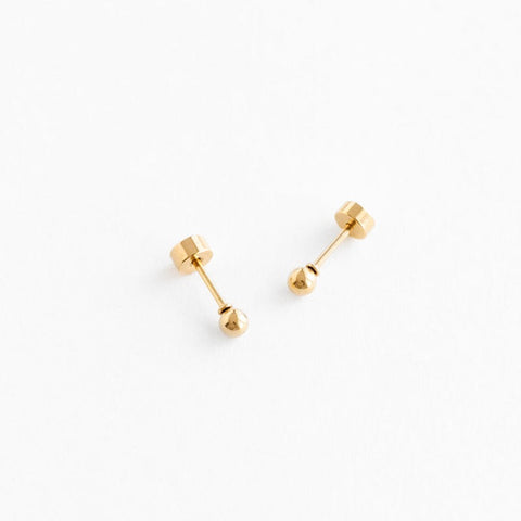 Gold Ball Earrings - 18K Gold Plated, Hypoallergenic