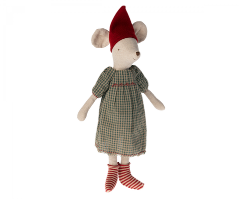 Medium Christmas Mouse Girl W/ Dress