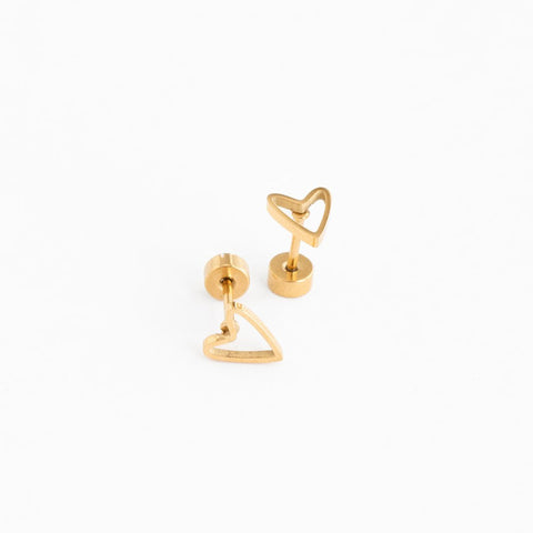 Open Heart Earrings - 18K Gold Plated