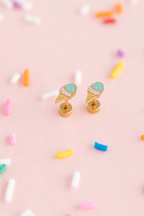 Ice Cream Earrings - 18K Gold Plated