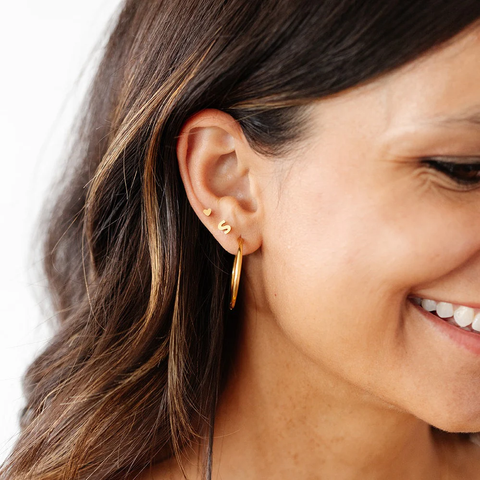 Endless Hoop Thin Gold Earrings