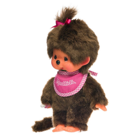 Classic Monchhichi Girl with Pink Bib