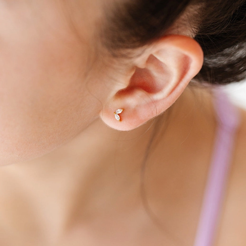 Duo Marquise Earrings - 18K Gold Plated