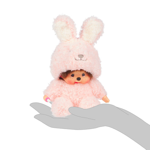 Sekiguchi Monchhichi Sitting Fluffy Bunny Doll Plush