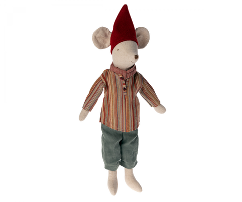 Medium Christmas Mouse Boy W/ Scarf