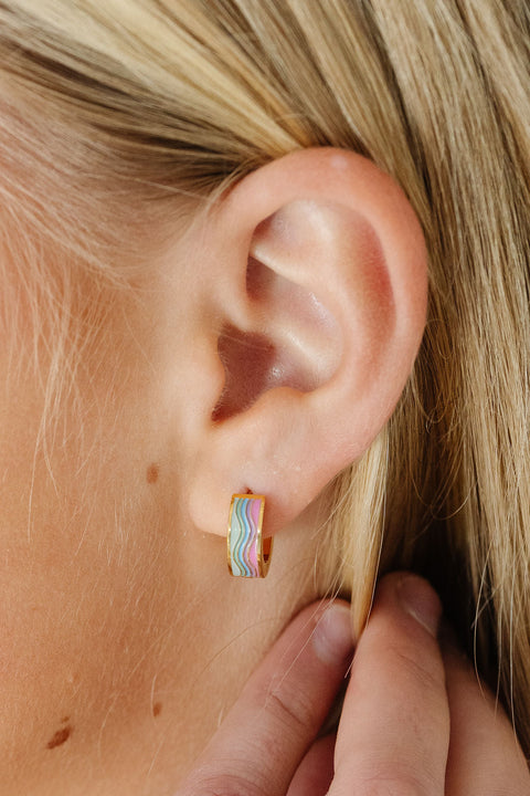 Pastel Rainbow Hoop Earrings