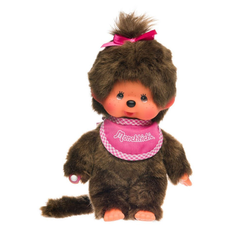 Classic Monchhichi Girl with Pink Bib