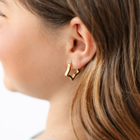 Star Hoop Gold - 18k gold-plated