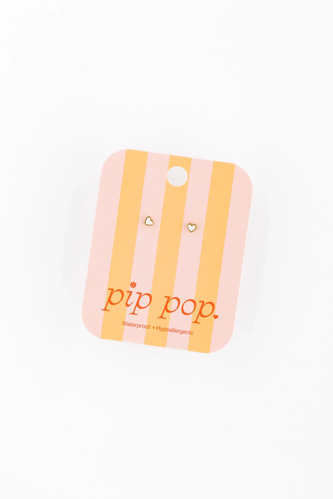 Mini Heart Stud - White