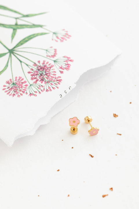 Petite Flower Earrings - 18K Gold Plated, Hypoallergenic